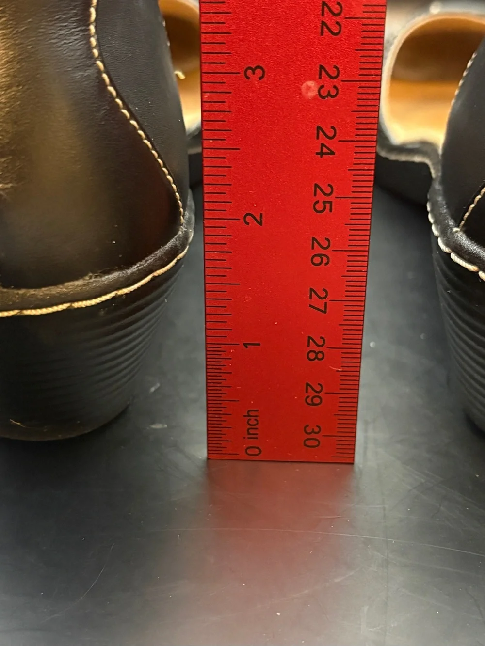 Clarks Black Leather Ankle Strap Pumps - EUC- Size 9N